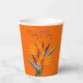 Blume des Paradies Orange Polterabend Pappbecher (Vorderseite)