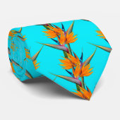 Blume des Paradieses Muster Aqua Krawatte (Gerollt)