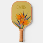 Blume des Paradieses Name Orange Pickleball Schläger (Rückseite)