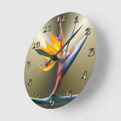 Blume des Paradieses Runde Wanduhr (Winkel)