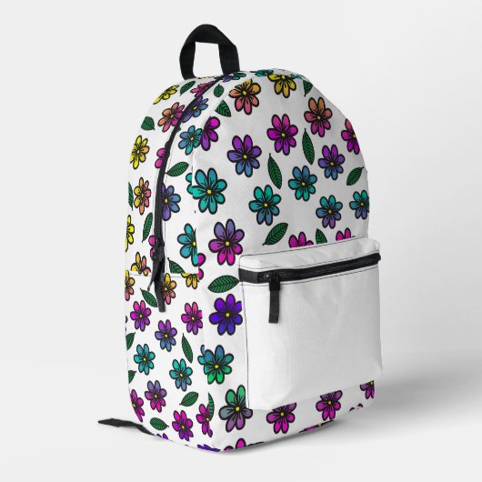 Blume des Pops Bedruckter Rucksack (Rückseitige Ecke links)