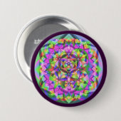 Blume des Regenbogens Button (Vorne & Hinten)
