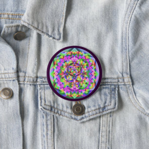 Blume des Regenbogens Button