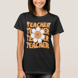 Blume des Retro-Lehrers Grafik Letzter Schultag T-Shirt