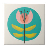 Blume des Retro-Mitteljahrhunderts Fliese (Vorderseite)