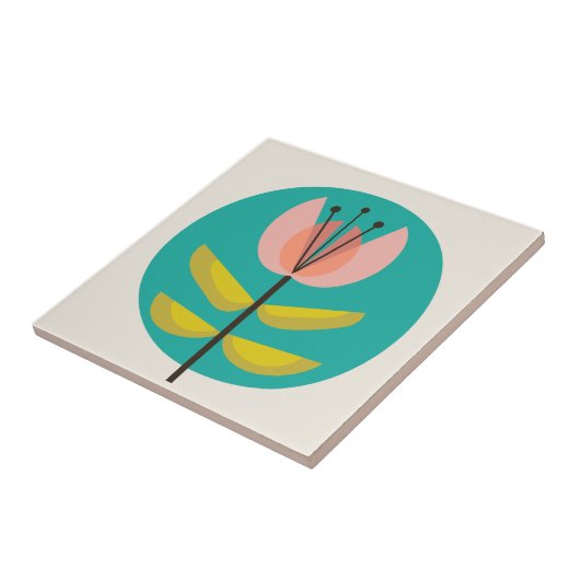 Blume des Retro-Mitteljahrhunderts Fliese (Seite)
