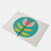 Blume des Retro-Mitteljahrhunderts Fußmatte (Schrägansicht)