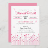 Blume des rosa Herzens Frauenkirche Einladung (Vorne/Hinten)