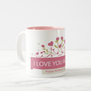 Blume des rosa Herzens - I Liebe Sie Mama Tasse