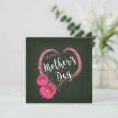 Blume des rosa Herzens Muttertag - Karte (Stehend Vorderseite)