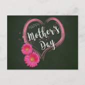 Blume des rosa Herzens Muttertag - Postkarte (Vorderseite)