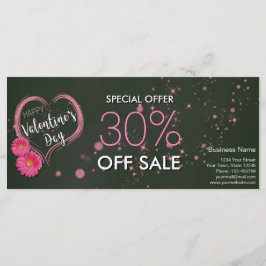 Blume des rosa Herzens Valentinstag Ermäßigungskar