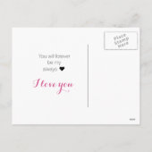 Blume des rosa Herzens Valentinstag Feiertagspostkarte (Rückseite)