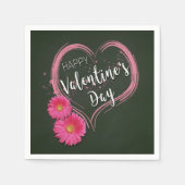 Blume des rosa Herzens Valentinstag - Papieren Nea Serviette (Vorderseite)