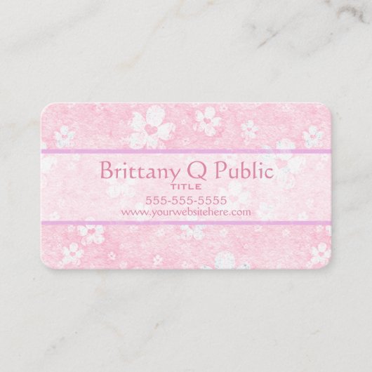 Blume des rosa Herzens Visitenkarte (Vorderseite)