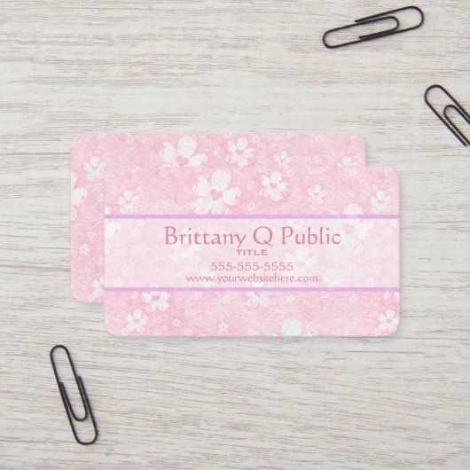 Blume des rosa Herzens Visitenkarte (Vorderseite/Rückseite Beispiel)