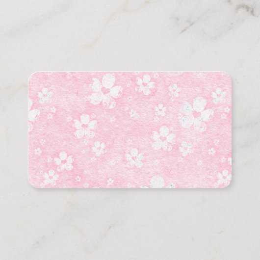 Blume des rosa Herzens Visitenkarte (Rückseite)