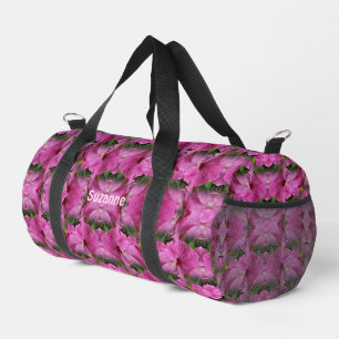 Blume des rosa Hibiskus multipliziert Personalisie Duffle Bag