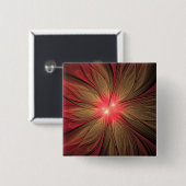 Blume des roten Fraktals Button (Vorne & Hinten)
