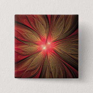 Blume des roten Fraktals Button