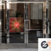Blume des roten Fraktals Fensteraufkleber (Büro Tür)