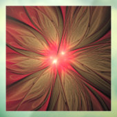 Blume des roten Fraktals Fensteraufkleber (Blatt 3)