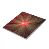 Blume des roten Fraktals Fliese (Seite)