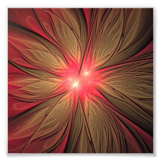 Blume des roten Fraktals Fotodruck (Vorne)
