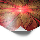 Blume des roten Fraktals Fotodruck (Ecke)