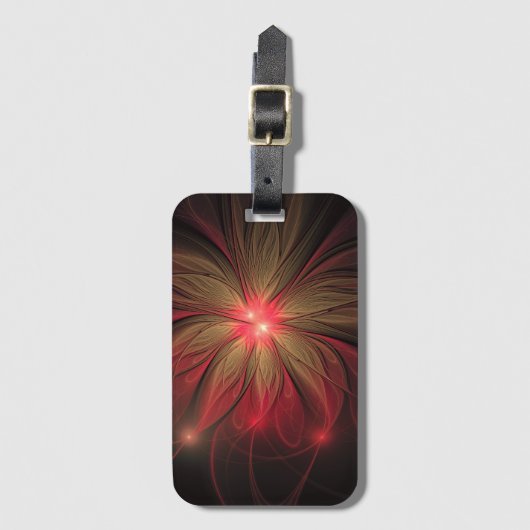 Blume des roten Fraktals Gepäckanhänger (Vorderseite Vertikal)