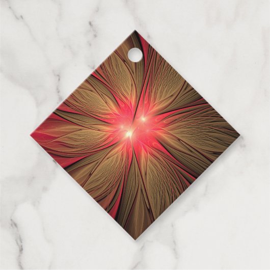 Blume des roten Fraktals Geschenkanhänger (Vorderseite)