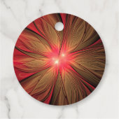 Blume des roten Fraktals Geschenkanhänger (Rückseite)