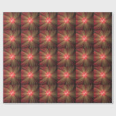 Blume des roten Fraktals Geschenkpapier (Flach)