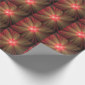 Blume des roten Fraktals Geschenkpapier (Ecke)