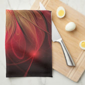 Blume des roten Fraktals Geschirrtuch (Viertel Falte)