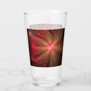 Blume des roten Fraktals Glas