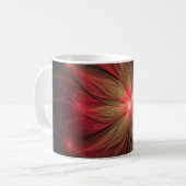 Blume des roten Fraktals Kaffeetasse (Vorderseite Links)