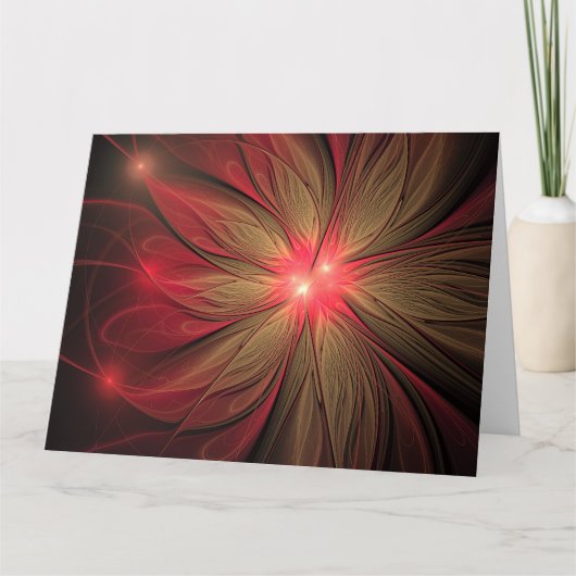 Blume des roten Fraktals Karte (Vorderseite)