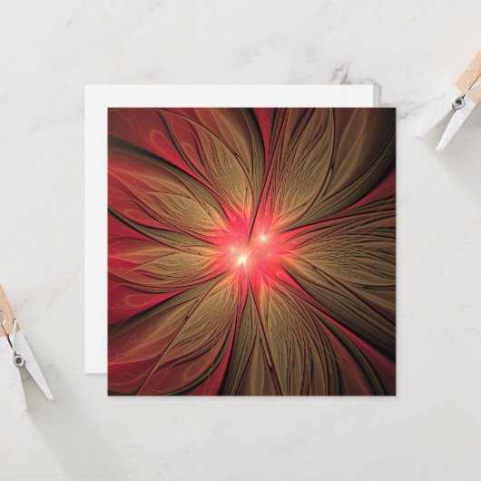 Blume des roten Fraktals Karte (Vorderseite/Rückseite Beispiel)