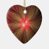 Blume des roten Fraktals Keramik Ornament (Rechts)