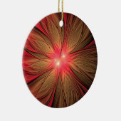 Blume des roten Fraktals Keramik Ornament (Rechts)