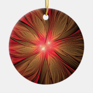 Blume des roten Fraktals Keramik Ornament