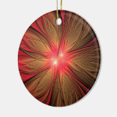 Blume des roten Fraktals Keramik Ornament (Links)