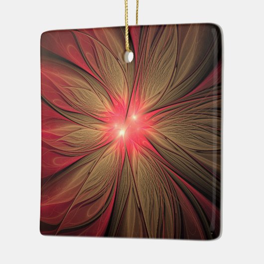 Blume des roten Fraktals Keramikornament (Links)