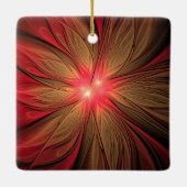 Blume des roten Fraktals Keramikornament (Rückseite)