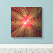 Blume des roten Fraktals Leinwanddruck (Insitu (Holzboden))