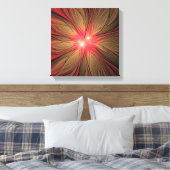 Blume des roten Fraktals Leinwanddruck (Insitu (Schlafzimmer))