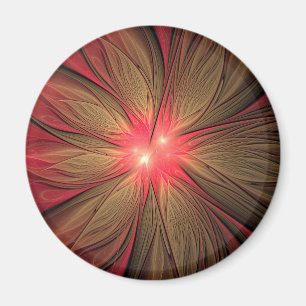 Blume des roten Fraktals Magnet
