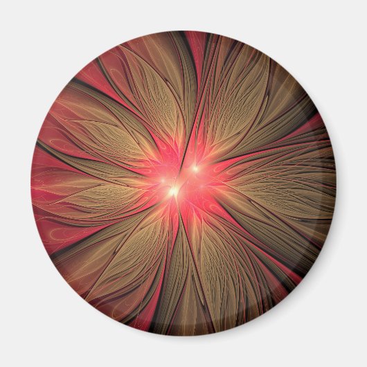 Blume des roten Fraktals Magnet (Vorne)