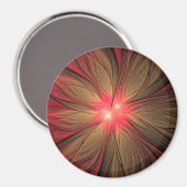 Blume des roten Fraktals Magnet (Vorderseite/Rückseite)